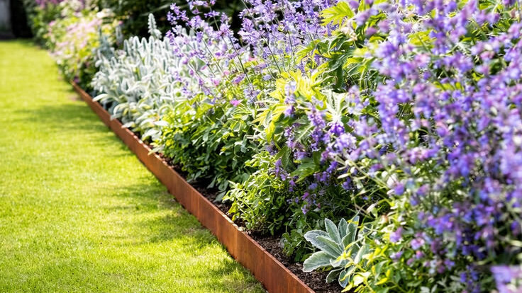durable garden borders in corten steel